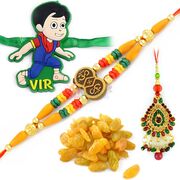Kishmish with Pair and Kids Rakhi Hamper Combo