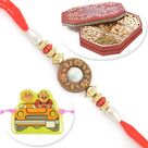 Six Types Dryfruit Box with Simply Beautiful Rakhi and Kids Rakhi