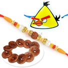 Dry Figs Dryfruits with Rudraksha and Angrybird Kids Rakhi