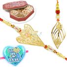 Kids Rakhi with Leaf Pair Rakhi and 6 type Dryfruit Box