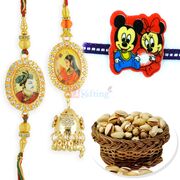Padmini Ratan Singh Pair Rakhi with Kids Rakhi and Pista Dryfruit