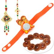 Dry Fig with Beautiful Pair and Baal Hanuman Kids Rakhi