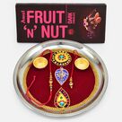 Fruit and Nut Chocolates with Bhaiya Bhabhi Rakhis and Pooja Thali