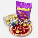 Rakhi Pooja Thali with Chocolates and Amazing New Designer Rakhis