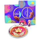 Big and Small Pack of Cadbury Celebration with Set of Family Rakhis and Pooja Rakhi Thali