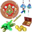 Dry Fruit Box with Thali and Sweets Combo along with Rakhis