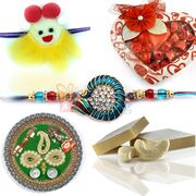 Amazing Hamper of Rakhi with Pooja Thali Sweets Chocolate and Rakhis