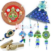Rakhi Gift Combo with Sweets and Chocolate along with Rakhis and Pooja Thali