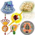 Marvellous Gift Combo with Pooja Thali Rakhi Sweets and Chocolate