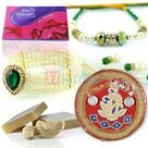 Best Gift on Rakhi with Sweets Chocolates Rakhi Pooja Thali and Rakhis