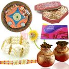 Superb Gift on Rakhi with Chocolate Sweets Dry Fruit Box and Rakhi Thali with Rakhis
