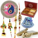Amazing Dry Fruit Pooja Thali Gift Hamper with Kaju Katli