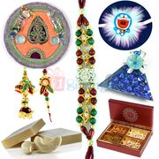 Super Rakhi Gift with Dry Fruit Chocolate and Kaju Katli