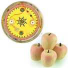 Yellow Painted Designer Rakhi Thali with Kaju Apple Sweet