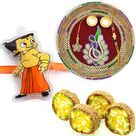 Rakhi Thali Kaju Anjeer King Sweet and Kids Rakhi Hamper