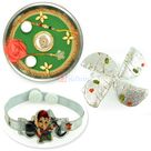 Steel Thali Green Base Rakhi Pujan with Kaju Gujia n Kids Rakhi