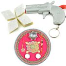 Almond Barfi Sweet with Gotta Work Rakhi Thali n Kids Rakhi Hamper