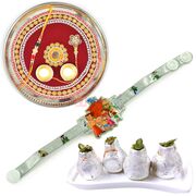 Kaju Kalash Rakhi Thali Hamper with Kids Rakhi Band