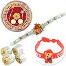 Kaju Honey Due with Designer Rakhi Thali n Kids Rakhi Hamper