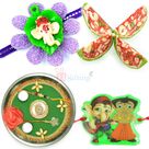 Kaju Tarbooj Sweet Rakhi Thali Hamper with Kids Rakhi Set of 2