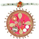 Ghunghru Leafy Ganesha Rakhi Thali with Kids Rakhi Belt