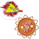 Mauli Designer Jhalar Rakhi Thali with Angry Birds Kids Rakhi Hamper