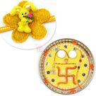 Special Painted Designer Rakhi Pooja Thali with Kids Rakhi Combo
