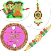 Designer Rakhi Pooja Thali Bhaiya Bhabhi Kids Rakhi Hamper