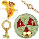 Designer Tirangi Rakhi Puja Thali Pearl BB n Kids Rakhi Combo