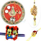 Traditional Chuda Rakhi with Kids Rakhi and Rakhi Pooja Thali