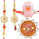 Mauli Chunari Rakhi Thali with Pair and Kids Toy Rakhi