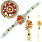Ganesha Mauli Rakhi Thali with Pair and Kids Rakhi
