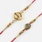 Sparkling Khanda and Beautiful Peacock Rakhi Set