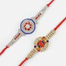 Rakhi Set of Multi-Coloured Diamonds