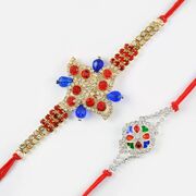 Elegant Diamond Rakhi Set of 2