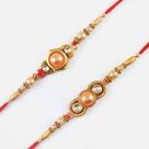 Alluring Silver Beads Rakhi Set of 2