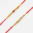 Rudraksha and Diamond Rakhi Set of 2
