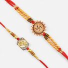 Lovely Bro and Swastik Rakhi Set of 2