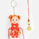 Cute Doll Kids Rakhi with Elegant Lumba Rakhi Set of 2