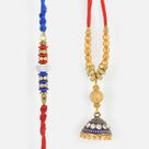 Designer Lumba with Diamond Studded Rakhi for Bhabhi and Bhaiya