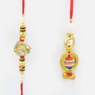 Auspicious Om Rakhi with Multi Color Lumba Bead