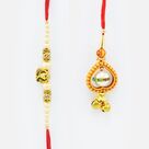 Golden Small Ganesha Brother Rakhi with Lumba for Bhabhi