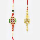 Designer Rakhi for Bhaiya with Floral Shape Lumba Rakhi.
