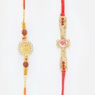Auspicious Rakhi set of 2 Swastik and Om Rakhis for Brother