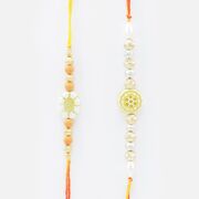 White Colored Rakhis Set of 2 Rakhis