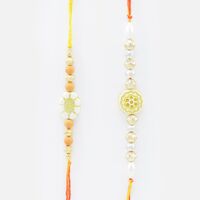 White Colored Rakhis Set of 2 Rakhis