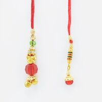 Red Lumba Rakhi Set for 2 Ladies