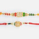Auspicious Sikh Golden Color Rakhis Set of 2 Colorful Sikh Rakhis