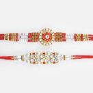 Colorful Beaded Designer Jewel Studded Marvelous Rakhis Set of 2