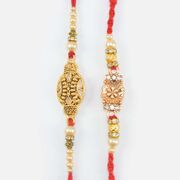 Antique Shaded Design Flowerish and Pearl Beaded New Rakhis for Brother